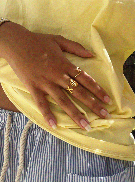 SHELL & STARFISH RING